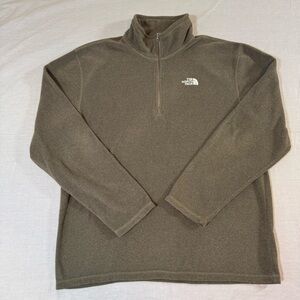 The North Face Sweater Mens L Brown Quarter Zip Pullover Mock Neck Comfort